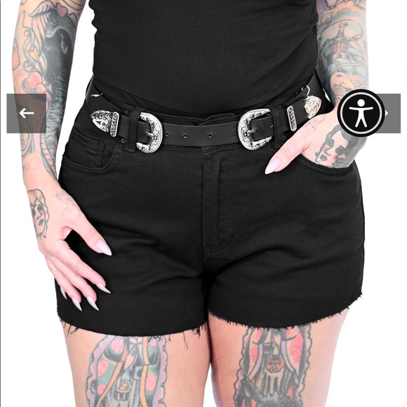 Foxblood Pants - Foxblood signature Denim Cut Off Shorts High waisted Ghoul Goth Summer NWT 29